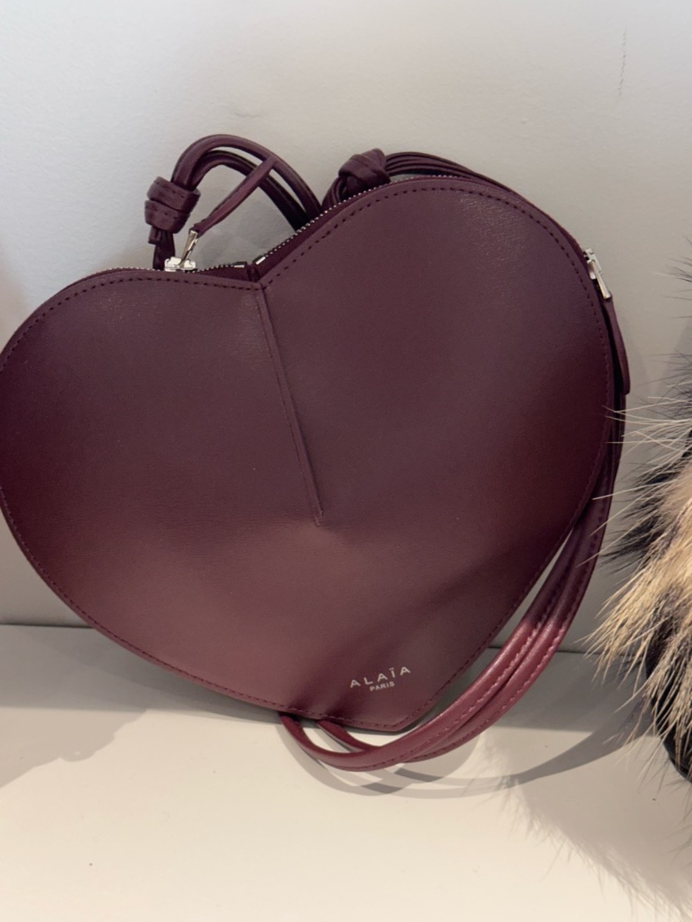 Burgundy Heart Crossbody Bag